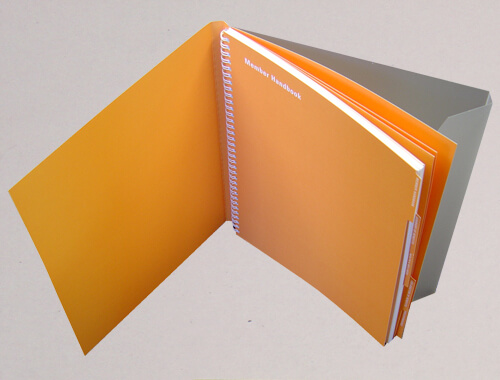 Wire-O bound book with semi-concealed cover