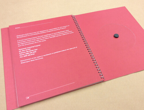 Wire-O bound book with simple CD holding button